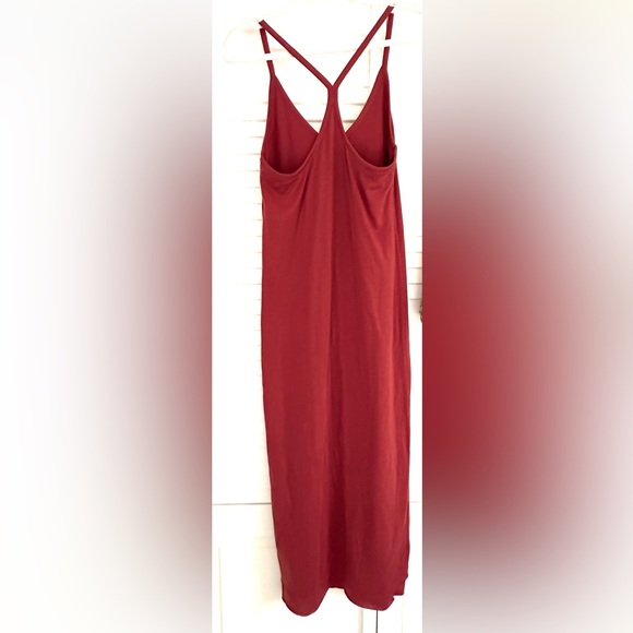Hurley Rust Red Cotton Sundress T Back Maxi Dress Super Soft Comfortable Medium - Picture 3 of 14